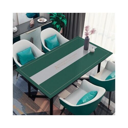 Leather tablecloth modern light luxury table mat waterproof oil free wash tea table mat anti scald PVC household thick anti slip
