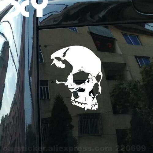 Cool Skull Jdm Decal Truck Bumper Window Car Sticker Truck Vinyl Decal 7" * 5.5" Funny Vinyl Stickers Reflective Type