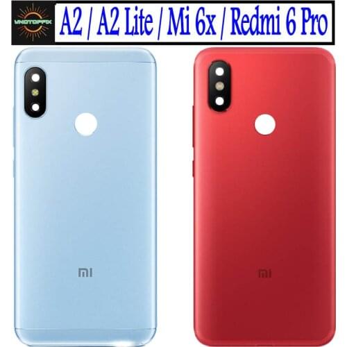 For Xiaomi mi a2 lite Battery Cover for redmi 6 pro Back Glass Panel Rear Housing case For xiaomi a2 mi 6x battery Cover door