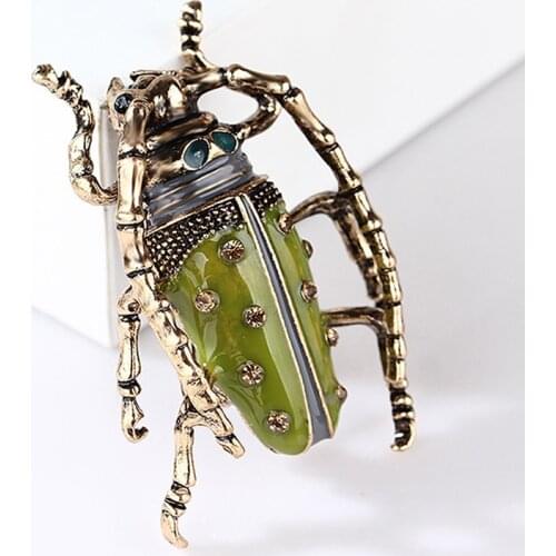 Cute Vintage Big Beetle Insect Brooch Enamel Animal Badge Corsage Pins Jewelry Gift