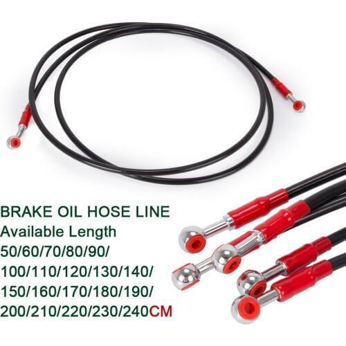 Motorcycle Dirt Bike Braided Steel Hydraulic Reinforce Brake line Clutch Oil Hose Tube 500 To 2400mm Universal Fit Racing MX