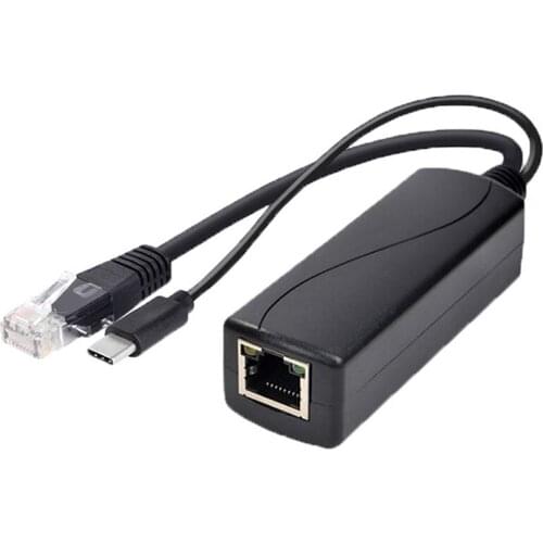 TYPE-c Poe Splitter Usb 48v To 5v Power Over Ethernet 802.3af For Raspberry