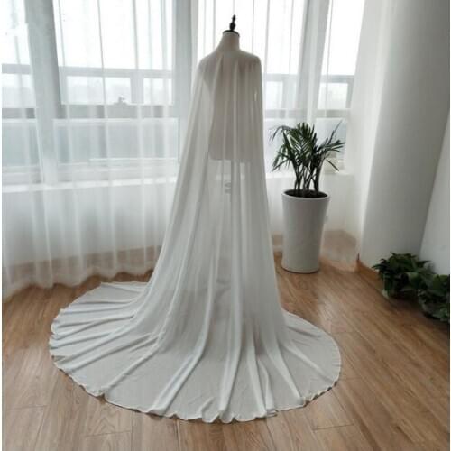 Chiffon Shawl Wedding Cloak White Ivory Bridal Wedding Long Evening Dress Coat Coat Shawl Wrap