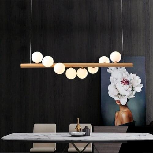 Modern Ball Chandelier Creative Long Type Dinning Room Chandelier Lighting Hanging LIghts For Study Room/Kitchen