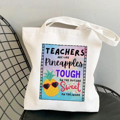 Supplies Teacher are like Pineapples Tote Bag women Harajuku shopper Funny handbag Shoulder shopping bag Lady gift Canvas Bag