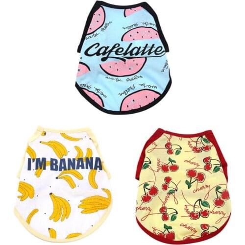 Summer Pet Dog Clothes Cute Printed Pets T-shirt for Small Medium Dogs Chihuahua French Bulldog Shirt Clothing Pet Apparel