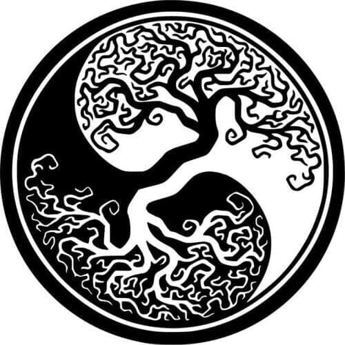 15*15cm Tree of Life Yin Yang Vinyl Decal Sticker Home Car Window Laptop Nature Rear Window Car Sticker