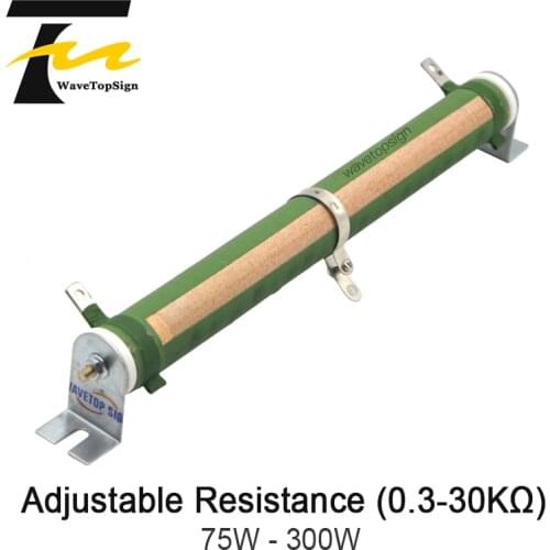 WaveTopSign High-power Tube Type Wire Wound Resistors RX20 Ceramic Resistor 75-300W Resistance Range Adjustable