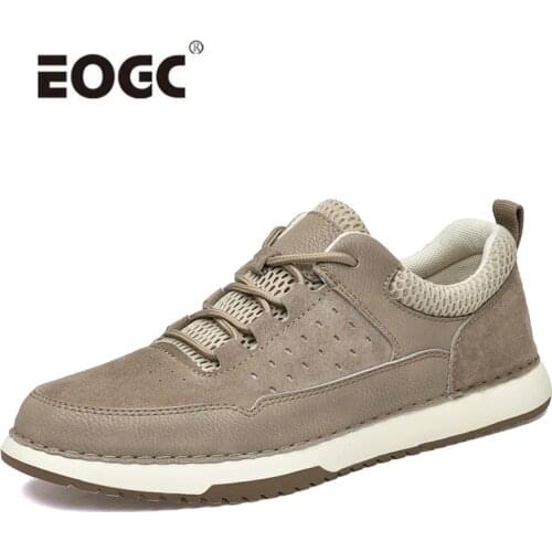 Handmade Suede Leather Shoes Men Autumn Vintage Style Casual Shoes Flats High Quality Lace-Up Walking Men Shoes