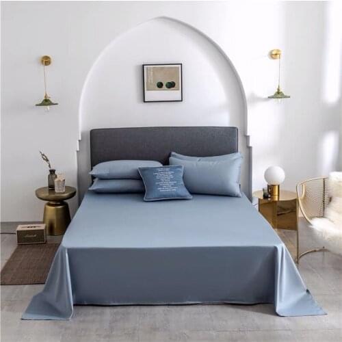 Pure Color Flat Sheet Bed Cover Bed Sheet Bedding Textile Collection 60S 100% Cotton Healthy Comfortable Ins Hot
