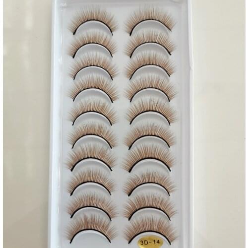 10 Pairs Eyelashs Natural Brown long 3D Faux Mink Eyelashes Thick HandMade Lashes Volume Soft Mink Lashes False Eyelashes