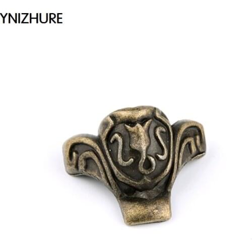 10Pcs Antique Brass Jewelry Chest Wood Box Decorative Feet Leg Corner Protector For Furniture Cabinet Protect Hardware