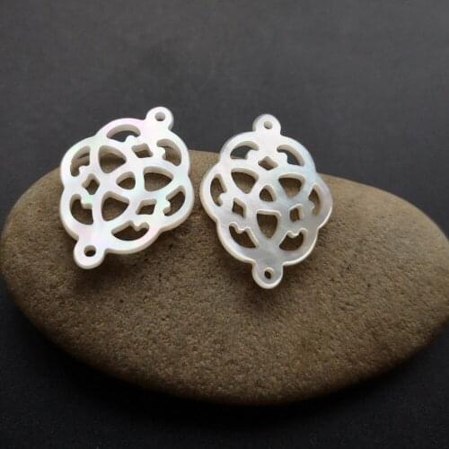 10pcs/lot 100% Real Natural Hollow Flower Mother of Pearl shell for DIY Jewelry Flower MOP Pearl shell for earrings