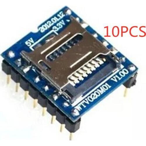 100% NEW 10pcs Voice module MP3 module U disk player SD card voice module WTV020-SD-16P