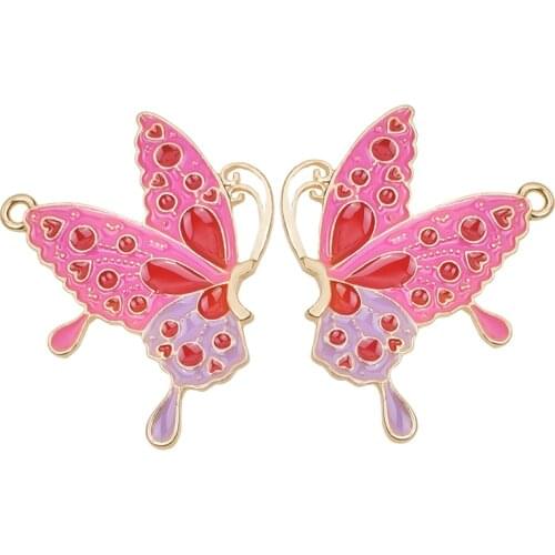 20Pcs/Lot Cute Gold Tone Animal Butterfly Frog Shaped Charms Pendant DIY Women Girl Bracelet Necklaces Jewelry Handmade