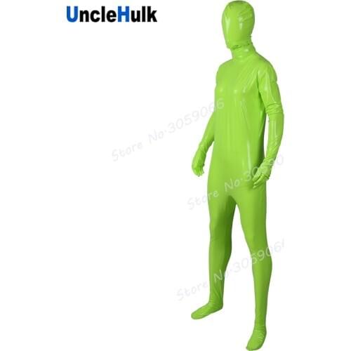 4-Way Elastic PU Zentai Full Bodysuit - only fluorescent green color | UncleHulk