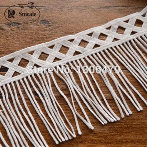 5yards/ Lot Tassel lace White Milk Silk Embroidered Lace Fabric DIY Handmade Materials Lace Trim Free Shipping RS1164
