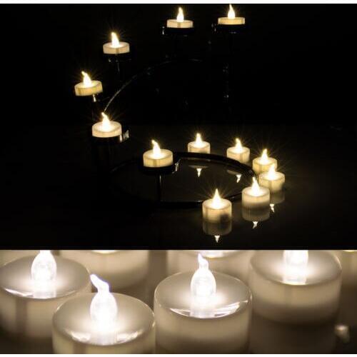 50x Flickering Flameless LED Tealight Flicker Tea electronic Candle Light Xmas Party Wedding Candles Safety Home Decoration