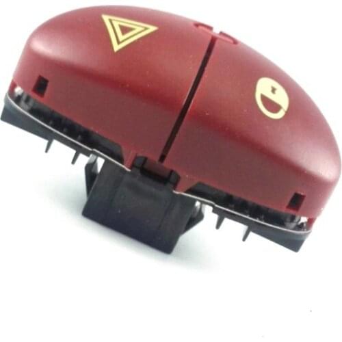 6554.L0 Red 5Pin flasher switch for peugeot 206 1999-2015 96403778JK hazard switch for Citroen