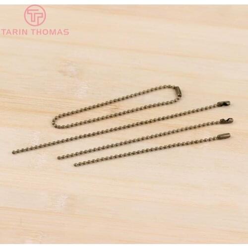 50PCS Chain beads 2.4MM,Each 11.5CM Iron Short Ball Chains for Connect Charms Diy Jewelry Findings Accessories