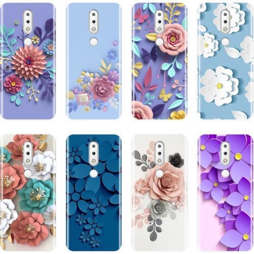 TPU Phone Case For Nokia 2.1 3.1 5.1 6.1 7.1 Case Silicone Rose Flower Purple Soft Back Cover For Nokia 2.1 3.1 5.1 6.1 7.1 Plus