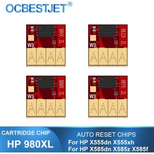 980 ARC Chip For HP 980 980XL Auto Reset Chip For HP Enterprise Color X555dn X555xh X585f X585dn X585z Permanent Cartridge Chip