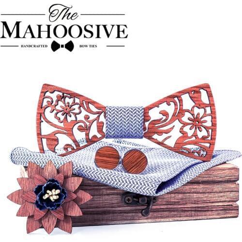 Wood Gravata Wooden Bow Ties Hardwood Handmade Personality Accessory Ties For Men Butterfly necktie Wooden Bow tie