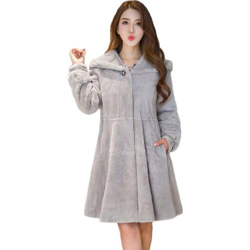 GELITAYIN Red Fur Coats