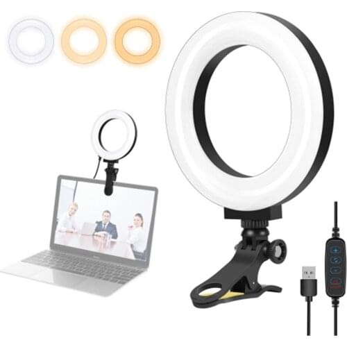 6.2/4.7 inch 12cm Ring Selfie Light 3 Modes USB Dimmable Dual Color Temperature LED Curved Vlogging Photography Video Lights