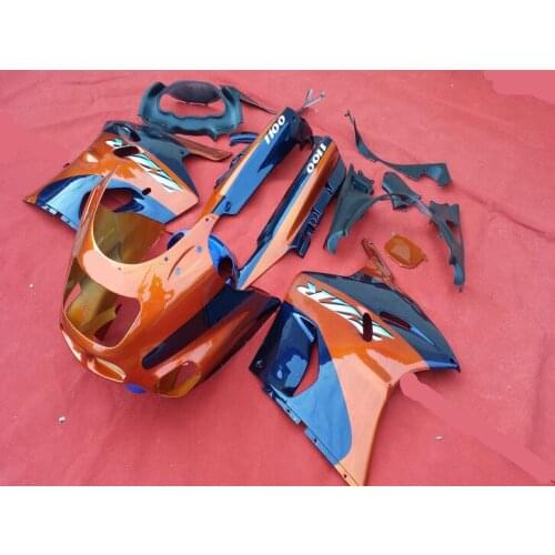 Custom Fairing kit for KAWASAKI Ninja ZZR1100 93 99 00 01 03 ZZR 1100 1993 2001 2003 ABS Orange blue Fairings set+gifts KA26