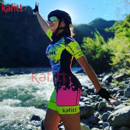 Kaffert Summer New Womens Professional Triathlon Cycling Suit Short-sleeved Suit Uniform Cycling Suit Leotard Sportswear