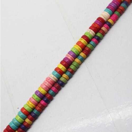Mini. order is $7! 2x4,3x6mm Multicolor Turquoises Rondelle slice Heisey Spacer Loose beads 15"