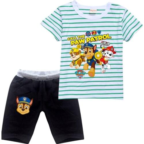 PAW PATROL Amazons Boys Fashion T-shirt Shorts Leisure Sports Suit Kids Clothing for Girls 10 To 12 Teenage Tops Suit Sleep Set