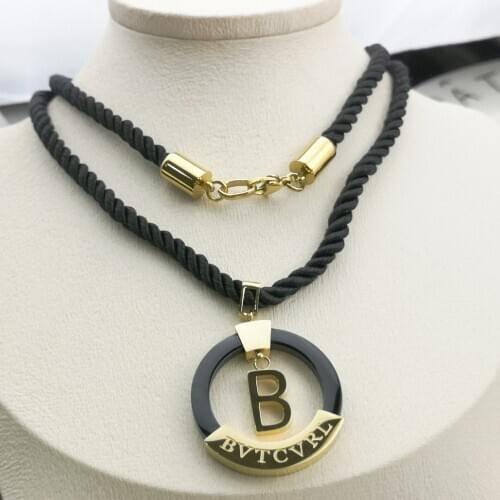 B 2020 fashion popular electrocardiogram pendant luxury necklace women love shape necklace pendant jewelry steel accessories