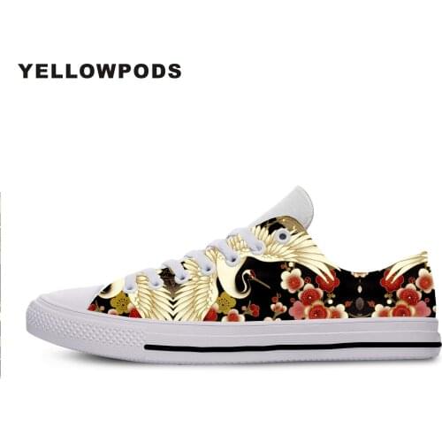 Men Casual Shoes Japanese Cranes Hot Fashion For Men/women High Quality 3D Printing Japanese Cranes Off White Shoes Man