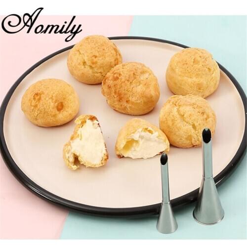Amoliy Stainless Steel Cream Butter Piping Nozzles Squeezed Mouth Cream Puffs Nozzle Cake Decoratiing Tool Baking Tools for Cake