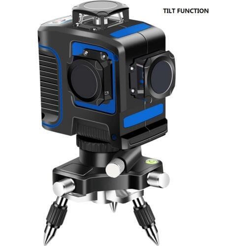 NEW 3D 12 Lines Green Blue Laser Level with Bracket Laser Beam Line Self-Leveling 360 Horizontal Vertical Cross Powerful