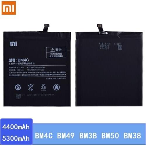 Original BM4C BM49 BM3B BM50 BM38 Battery For Xiaomi Mi Mix Max 2 4S Replacement Lithium-ion Polymer Mi 4S Max2 Mix2 Batteries
