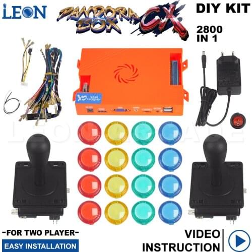 Transparent No Led Sanwa Buttons Pandora Box Cx Kit Arcade Sanwa Original Box Arcade Joystick American Style Support 4 Players