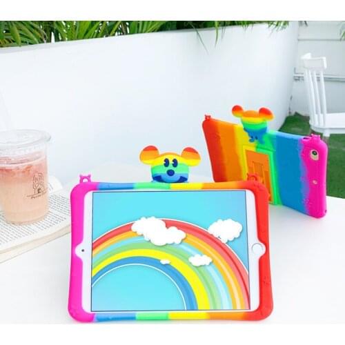 Rainbow Case For Huawei M7 M6 M5 10.8 10.1 8.4 inch 3D Cartoon Kids Cover For Honor 5 V6 X6 8 10.4 Enjoy 2 Mate pad 10.4 Silicon