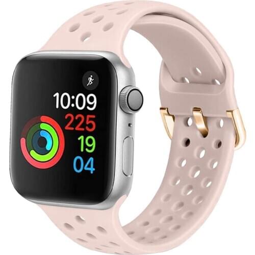 Silicone Strap For Apple Watch band 38mm 42mm Breathable smartwatch wrist belt bracelet iWatch 5 4 3 se 6 44mm 40mm accessories