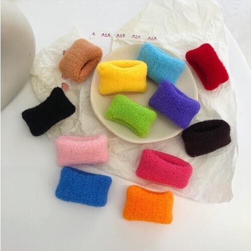 Ruoshui Woman Width Hair Ties Candy Color Scrunchies Sweet Hairband Girls Rubber Band Ponytail Holders Soft Hair Accessories