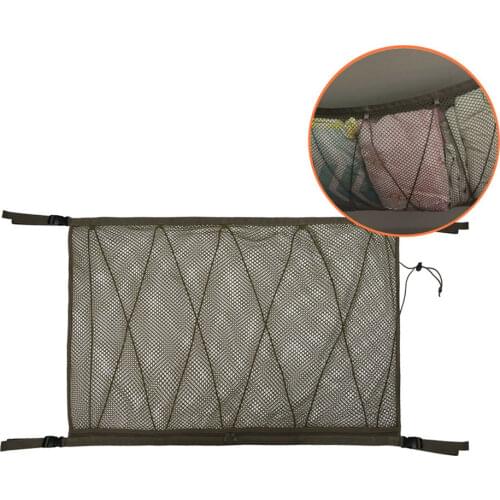 Portable Car Ceiling Storage Net Pocket Space-Saving Roof Interior Cargo Nets Car Trunk Storage Pouch Sundries Storage Organizer