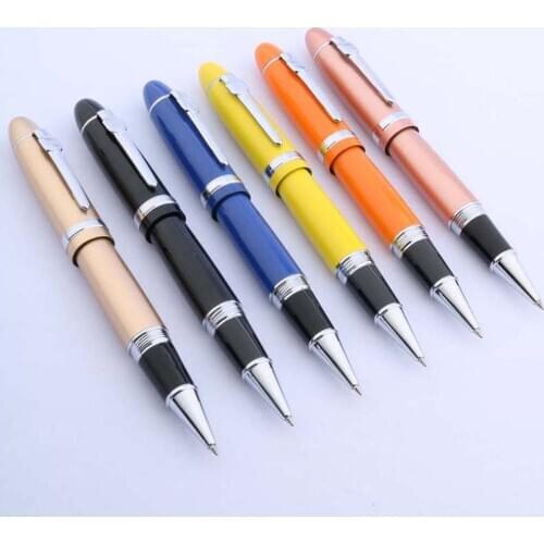 1Pc Jinhao 159 Rose Golden Metal Classic Cover Silver Trim Twist Rotation Screw Refill Rollerball Pen
