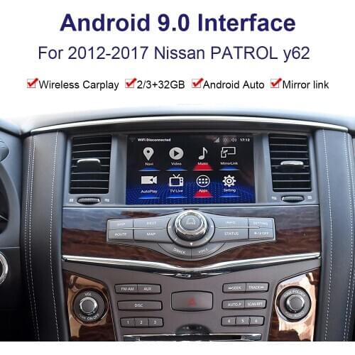 Android system car Radio player Video interface for Nissan PATROL y62 2012-2017 GPS navigation interface Youtube, Netflix