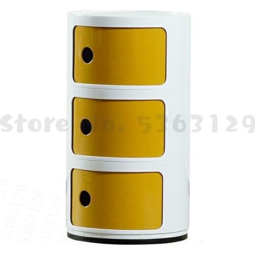 Nordic Ins Net Red Bedside Table Modern Minimalist White Round Creative Small Cabinet Mini Simple Plastic Side Cabinet