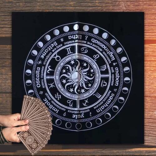 60X60cm Tarot Card Tablecloth Astrology Divination Altar Velvet Cloth Board Games Oracle Cards Mat Pad Whisper Of Nature Flower