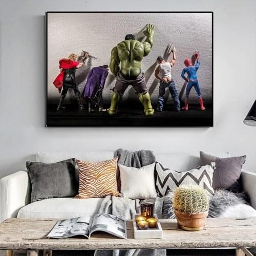 Superhero Funny Pee Avengers Marvel Canvas Painting Room Decor Poster and Prints Wall Art Pictures for Kids Room Home Decoration