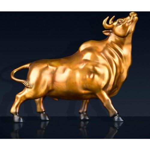 Office Pure Copper Cow Decoration Feng Shui Living Room Lucky Gifts