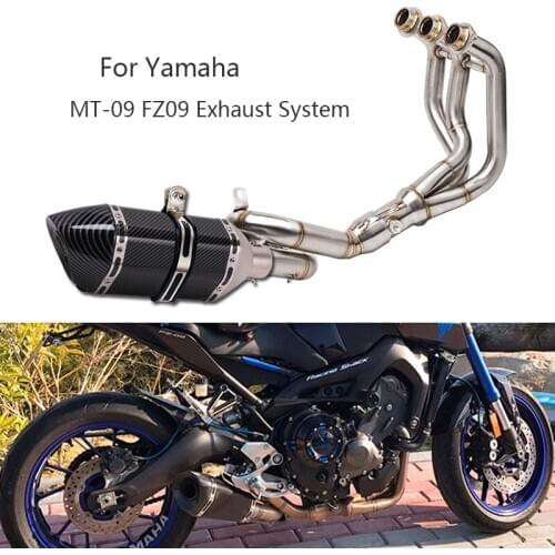For Yamaha MT-09 FZ09 XSR900 Exhaust System Motorcycle Header Mid Link Pipe Slip On 51mm Mufflers Removable DB Killer Escape 370